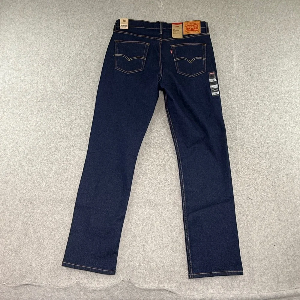 Levi's 514 NEW Straight Fit Jeans Mens 34x32 Dark Wash Indigo Stretch Denim